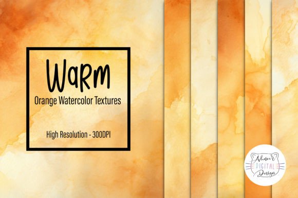 Download Warm Orange Watercolor Textures - Orange Collection