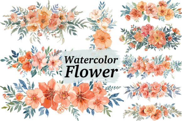 Download Warm Orange Floral Clipart - Orange Collection
