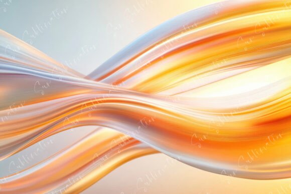 Download Abstract Flowing Waves in Warm Orange - Orange Collection