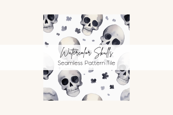 Download Watercolor Skull Seamless Pattern Tile - Seamless pattern tile Collection