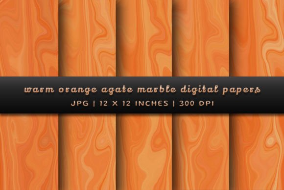 Download Warm Orange Agate Marble Digital Papers - Orange Collection