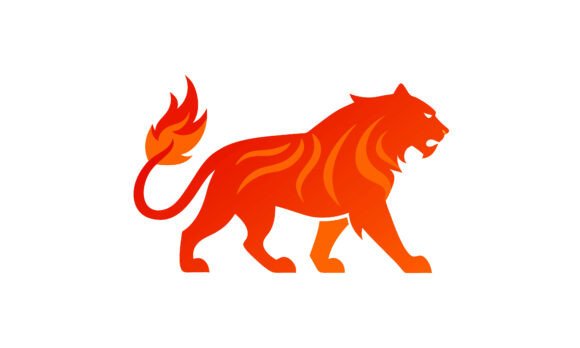 Download Fiery Tiger Logo in Warm Orange Colors - Orange Collection
