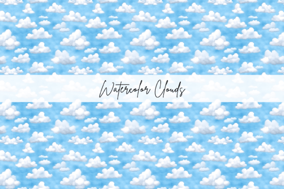 Download Watercolour Clouds Seamless Pattern Tile - Seamless pattern tile Collection